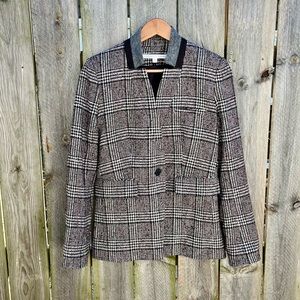 *Veronica Beard | Multicolor Wool Blend Glen Plaid Blazer Size 0